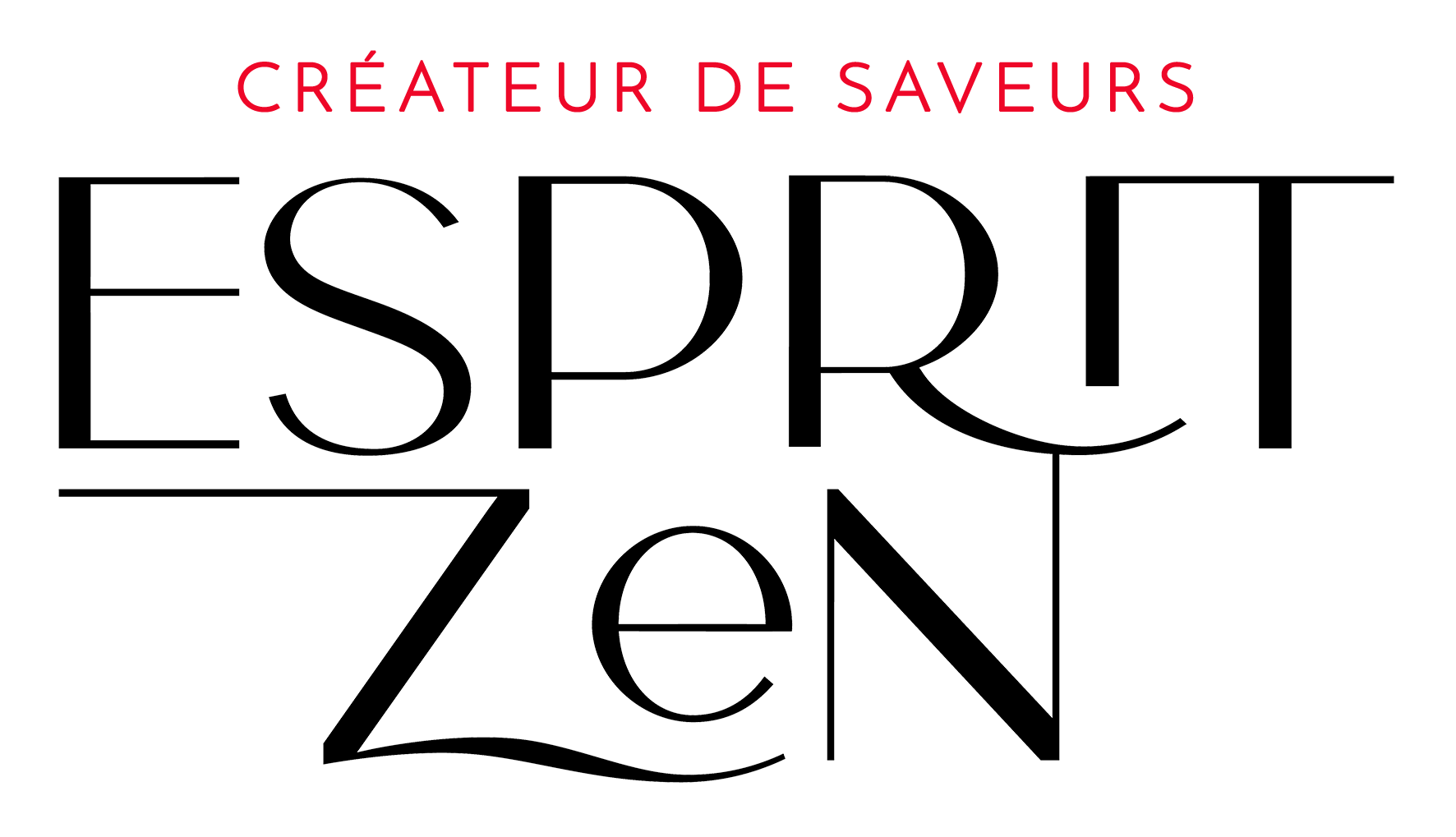 Logo noir Esprit Zen Slogan rouge Créateurs de saveurs